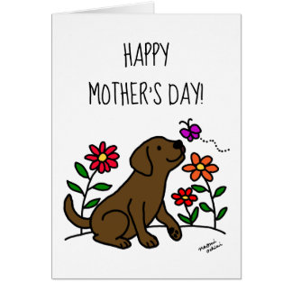 Chocolate Labrador and Green Mother's Day