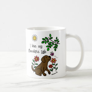 Chocolate Labrador and Green Mug