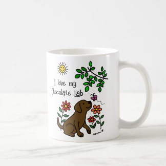 Chocolate Labrador and Green Mug