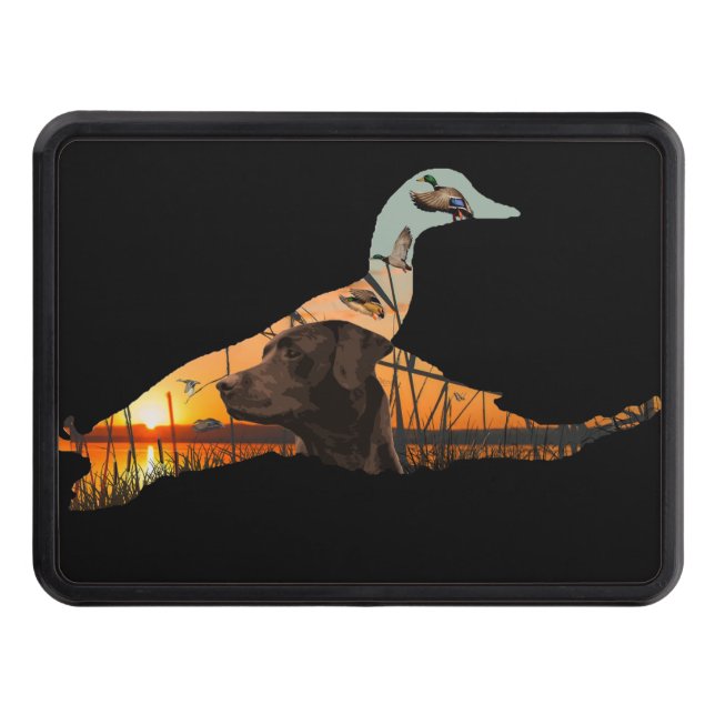 Chocolate Labrador and Mallard Hitch Cover (Front)