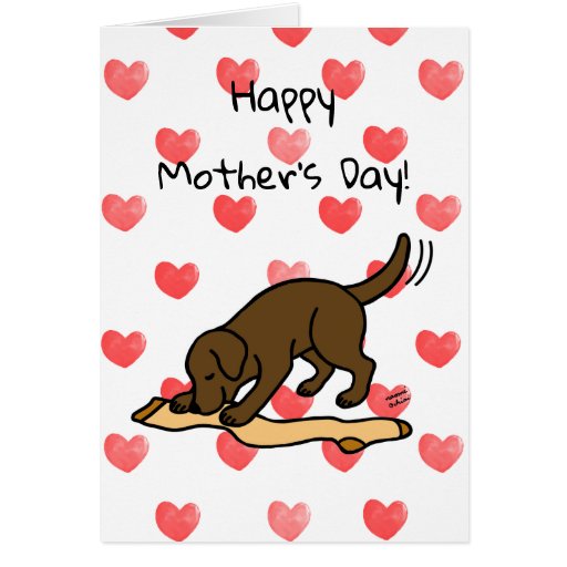 Chocolate Labrador and Stocking Mother's Day Card 