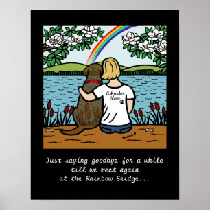 Chocolate Labrador Angel and Mom Blonde S Poster
