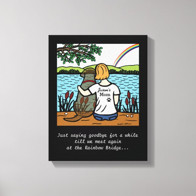 Chocolate Labrador Angel and Mom Canvas Print (Front)