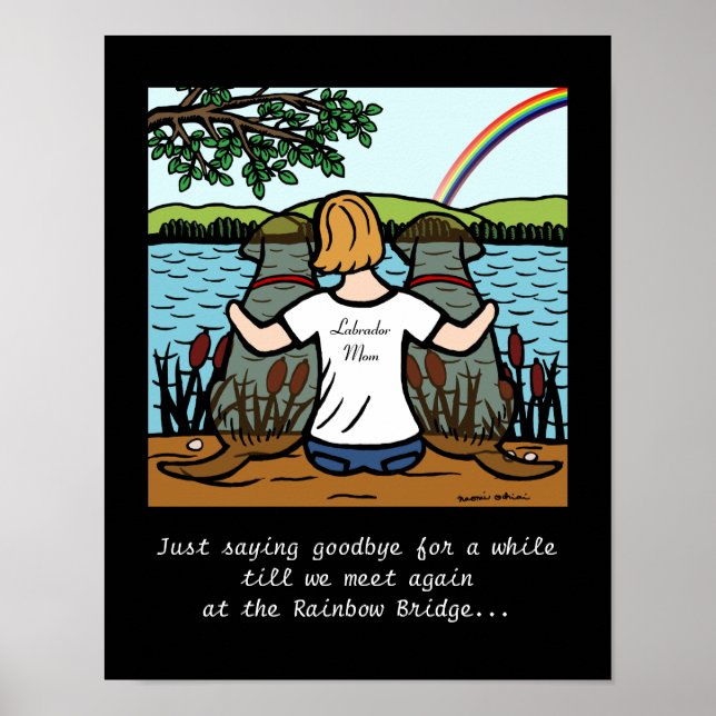 Chocolate Labrador Angels and Mom 3 Poster (Front)