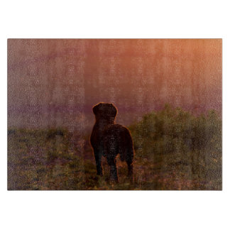 Chocolate Labrador at Sunset Chopping Board