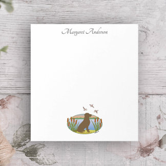 Chocolate Labrador Bird Dog Sunset Notepad
