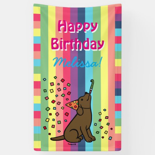 Chocolate Labrador Birthday Party Confetti Banner