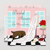 Chocolate Labrador Bridal Shower Invitation (Front/Back)