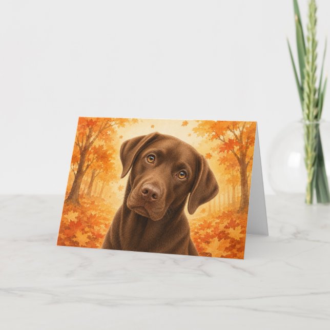 Chocolate Labrador Card (Front)