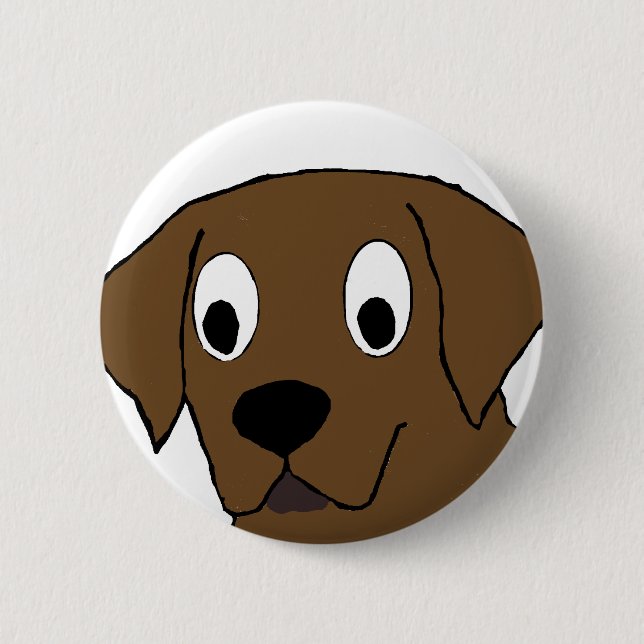 chocolate labrador cartoon button (Front)