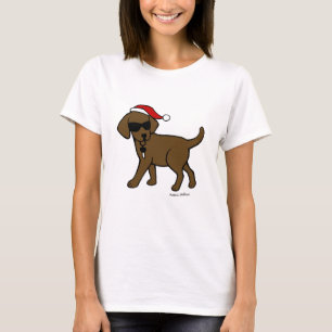 Chocolate Labrador Cartoon Christmas Shirts