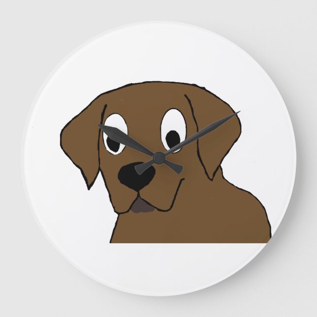 chocolate labrador cartoon large clock (Front)