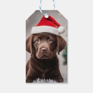 Chocolate Labrador Christmas Gift Tags
