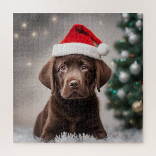 Chocolate Labrador Christmas Jigsaw Puzzle