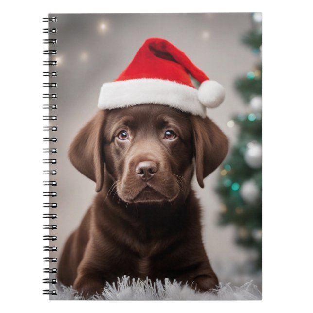 Chocolate Labrador Christmas Notebook (Front)