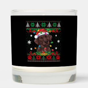 Chocolate Labrador Christmas Santa Ugly Lab Dog Scented Candle
