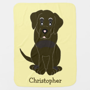 Chocolate Labrador Design Just Add Name Baby Blanket