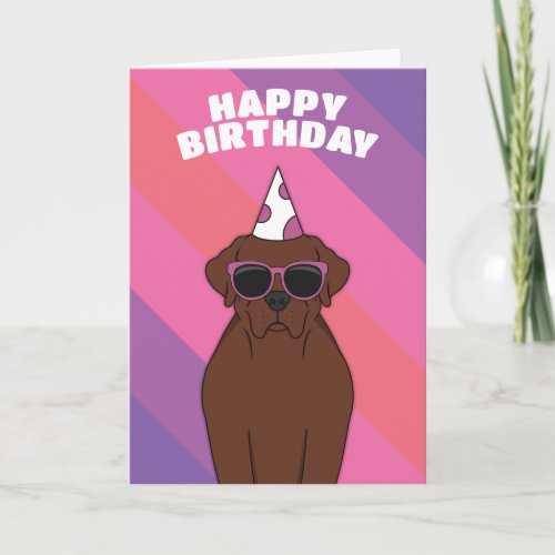 Chocolate Labrador Dog Birthday Card