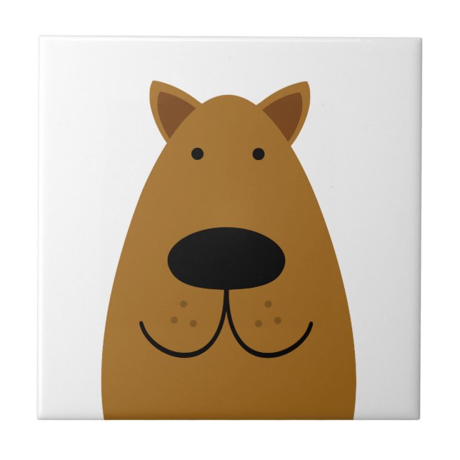 Chocolate Labrador Dog Ceramic Tile (Front)