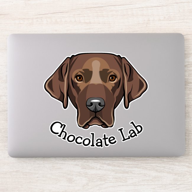Chocolate Labrador Dog Design Contour Sticker