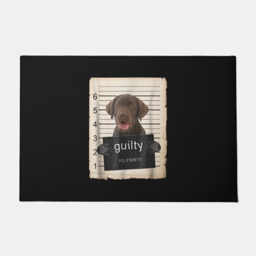 Chocolate Labrador Dog Mug Shot Bad Dog Gift Doormat