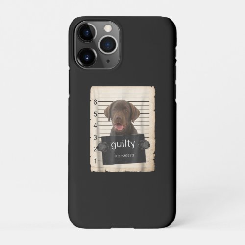 Chocolate Labrador Dog Mug Shot Bad Dog Gift iPhone 11Pro Case