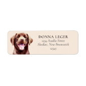 Chocolate Labrador Dog Personalized Address Label (Front)
