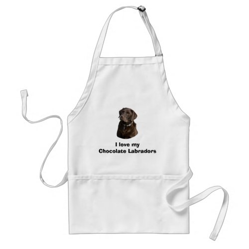 Chocolate Labrador dog photo portrait Adult Apron