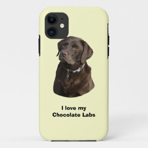 Chocolate Labrador dog photo portrait iPhone 11 Case