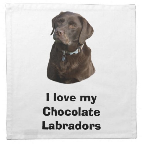 Chocolate Labrador dog photo portrait Cloth Napkin