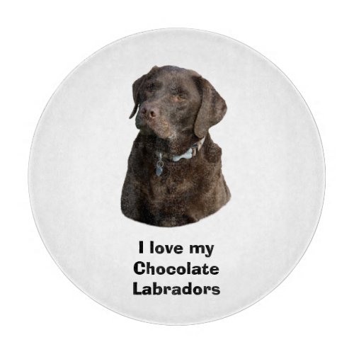 Chocolate Labrador dog photo portrait Cutting Board