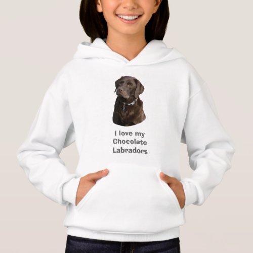 Chocolate Labrador dog photo portrait Hoodie