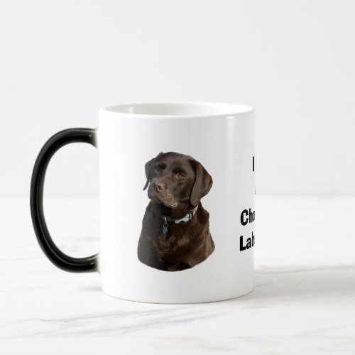 Chocolate Labrador dog photo portrait Magic Mug