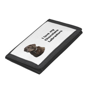 Chocolate Labrador dog photo portrait Trifold Wallet
