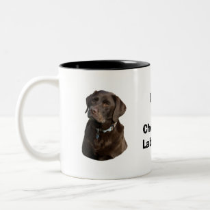 Chocolate Labrador dog photo portrait Two-Tone Coffee Mug