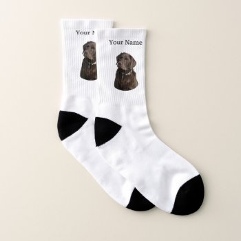 Chocolate Labrador Dog Socks by customthreadz at Zazzle