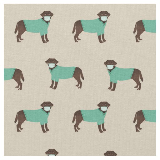 Chocolate Labrador dog tan Fabric