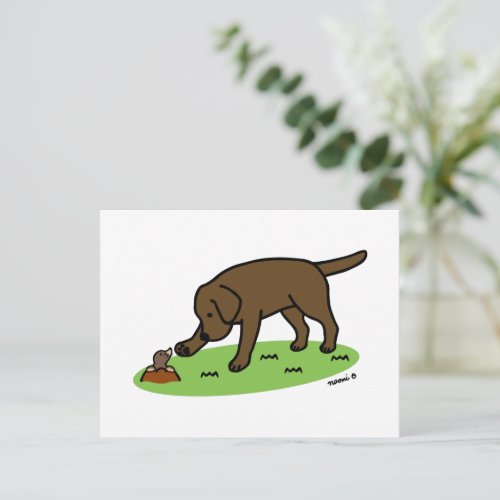 Chocolate Labrador Friendly Postcard