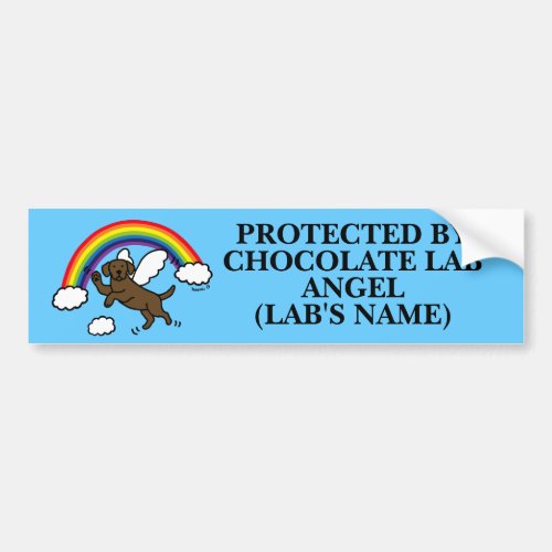 Chocolate Labrador Guardian Angel Rainbow Bridge Bumper Sticker