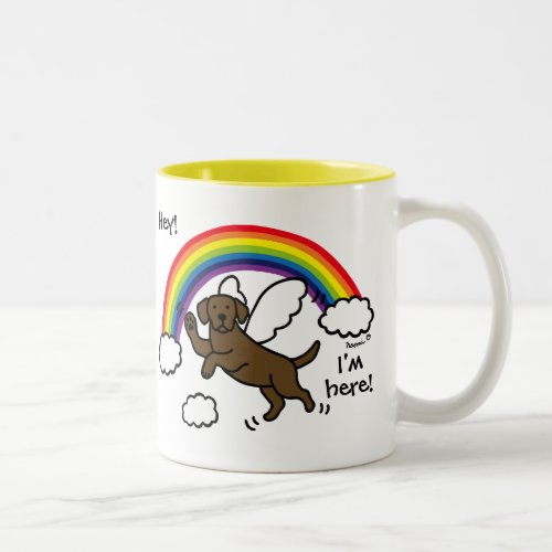 Chocolate Labrador Guardian Angel Rainbow Bridge Two_Tone Coffee Mug