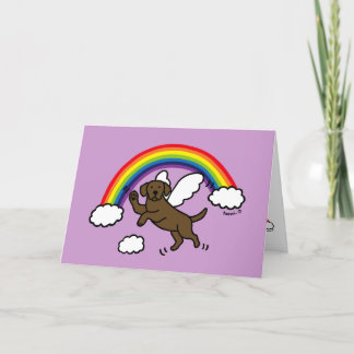 Chocolate Labrador Guardian Angel Thank You Card
