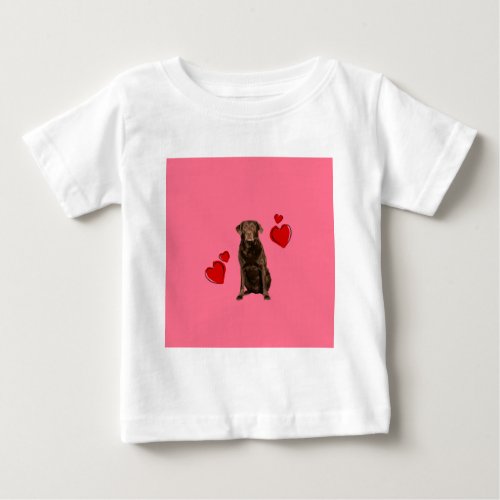 Chocolate Labrador Happy Valentines Day Baby T_Shirt