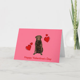 Chocolate Labrador Happy Valentine's Day Card