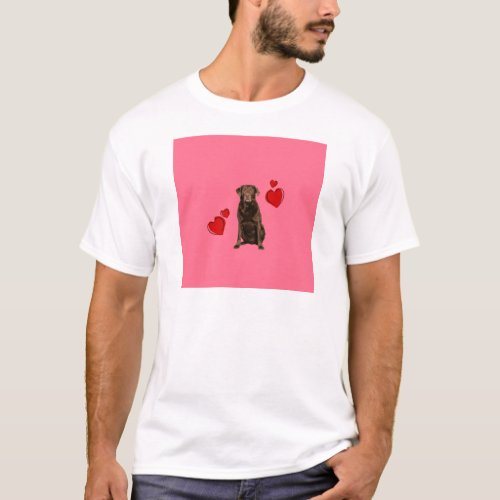 Chocolate Labrador Happy Valentines Day T_Shirt