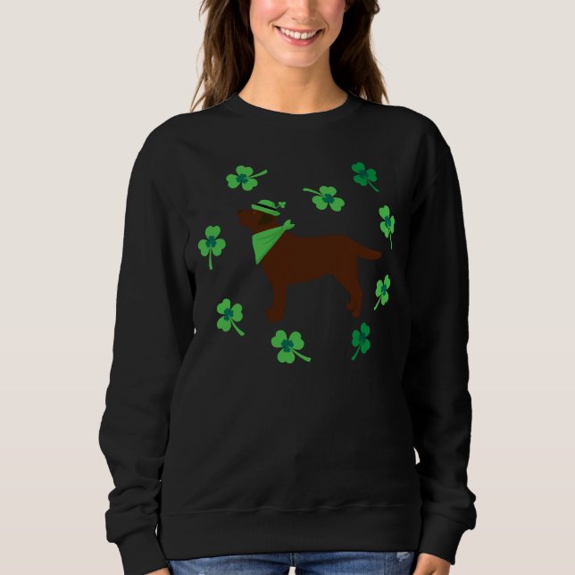 Chocolate Labrador Hat St Patrick S Day Sweatshirt (Front)