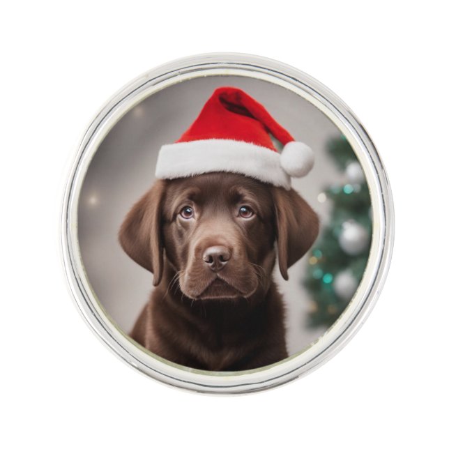 Chocolate Labrador Lapel Pin (Front)
