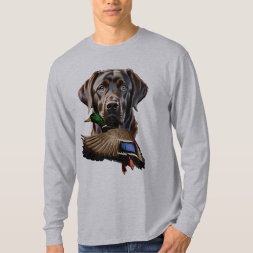 Chocolate Labrador Long Sleeve Shirt for Men