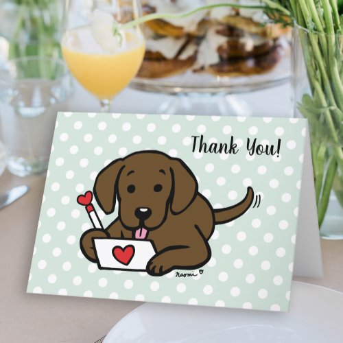 Chocolate Labrador Love Letter Thank You Card