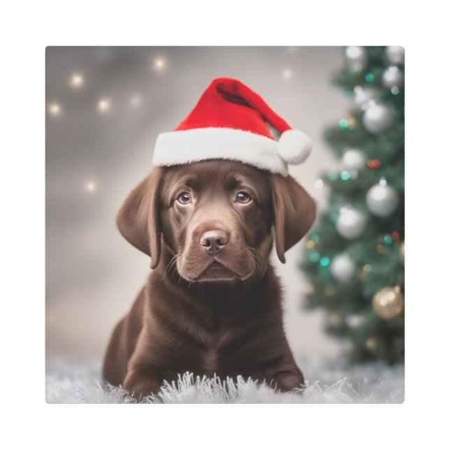 Chocolate Labrador Metal Print (Front)
