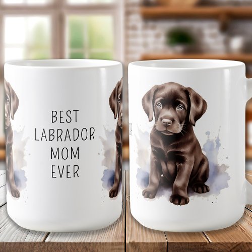 Chocolate LABRADOR MOM Cute Puppy Dog Lover Coffee Mug
